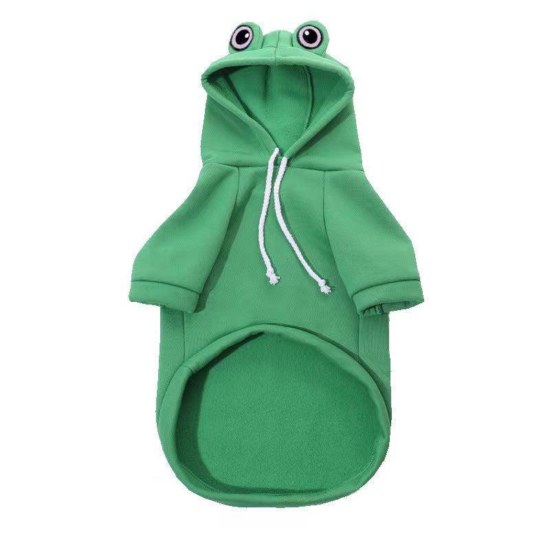 Adorable Frog Hoodie for Dogs - Soft Fleece Sweater for Small & Medium Pets