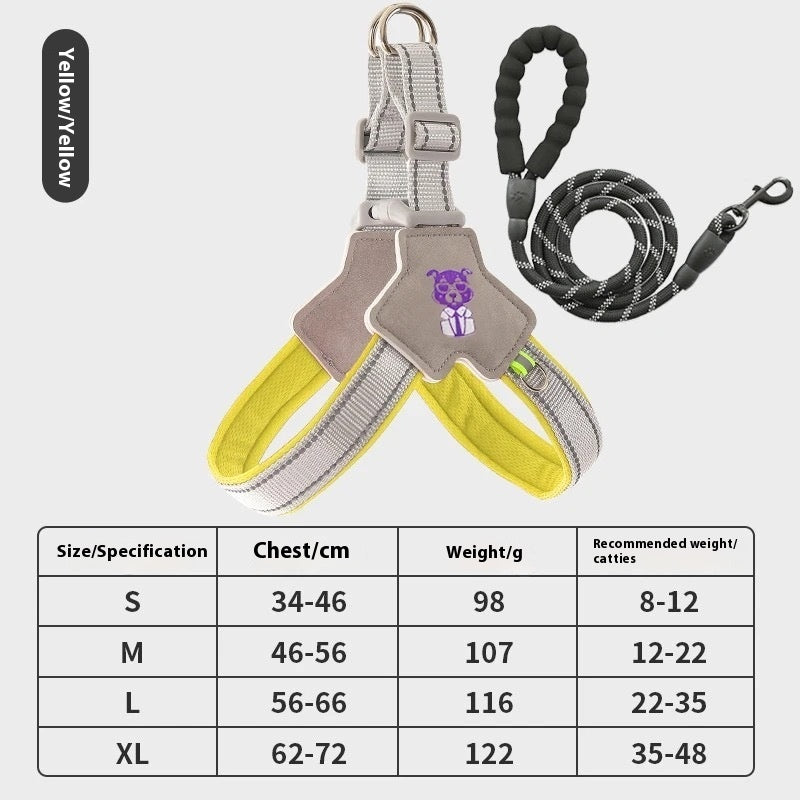 Dog Harness & Leash Set - Comfortable Vest with Hand-Held Rope