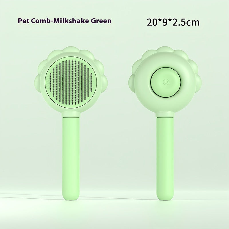 2-in-1 Self-Cleaning Dog & Cat Brush with Spray – Hair Removal & Grooming Comb