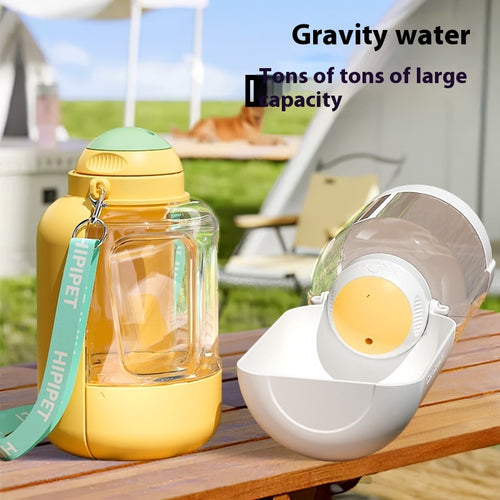 2-in-1 Portable Pet Water & Food Dispenser - Travel Bowl for Dogs & Cats