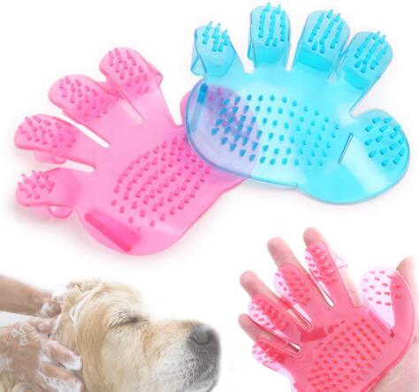 Pet Finger Grooming Brush - Silicone Bath & Massage Glove for Dogs & Cats