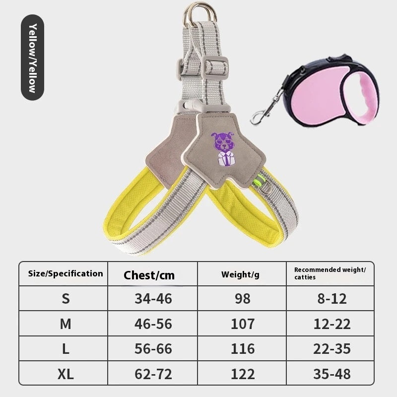 Dog Harness & Leash Set - Comfortable Vest with Hand-Held Rope