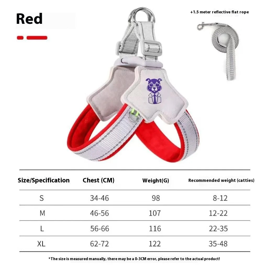 Dog Harness & Leash Set - Comfortable Vest with Hand-Held Rope