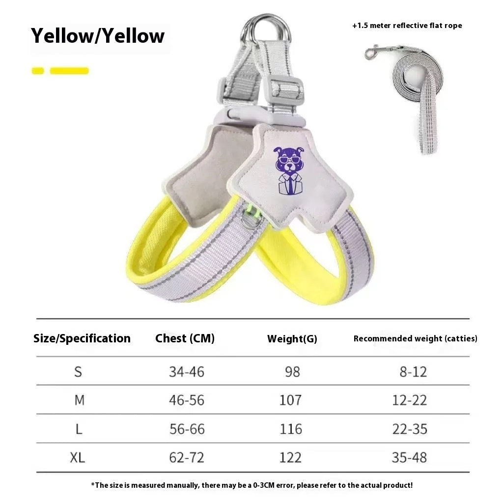 Dog Harness & Leash Set - Comfortable Vest with Hand-Held Rope