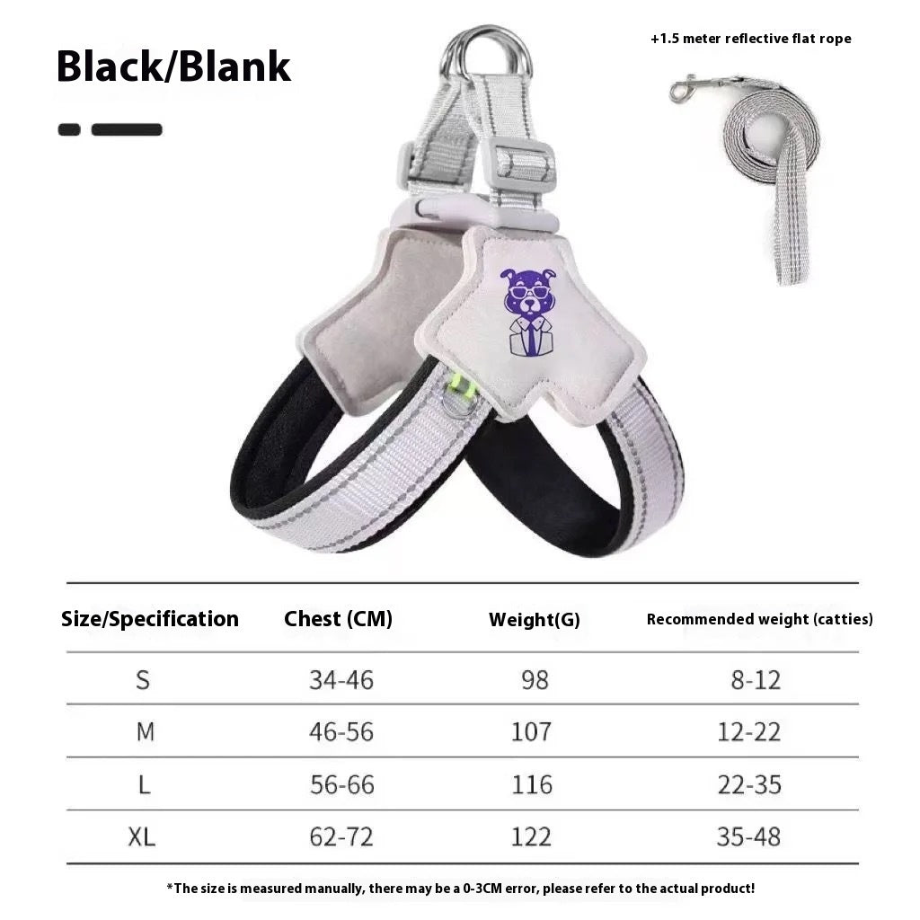 Dog Harness & Leash Set - Comfortable Vest with Hand-Held Rope