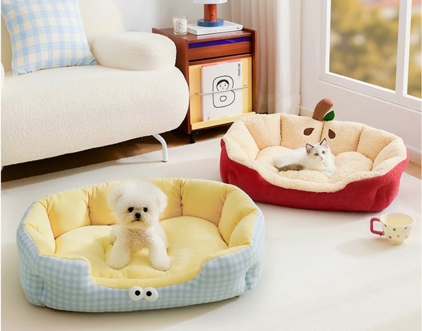 Cozy All-Season Pet Bed - Warm Teddy Sofa for Small Dogs & Cats