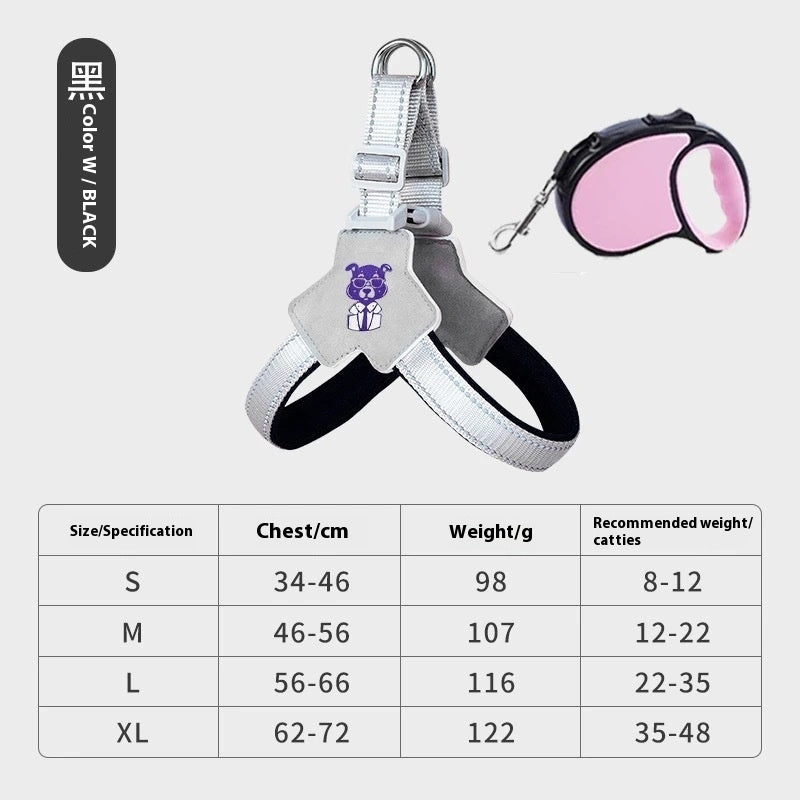 Dog Harness & Leash Set - Comfortable Vest with Hand-Held Rope