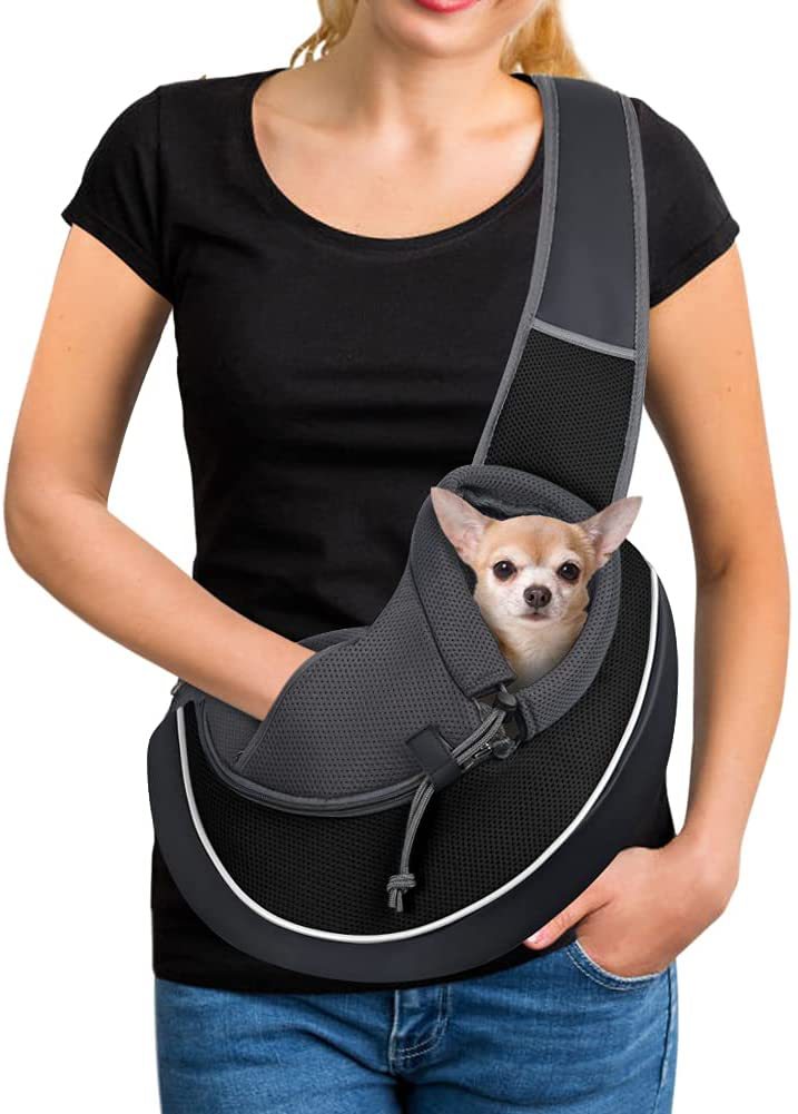 Portable Crossbody Pet Sling Carrier - Breathable Outdoor Travel Bag for Small Dogs & Cats