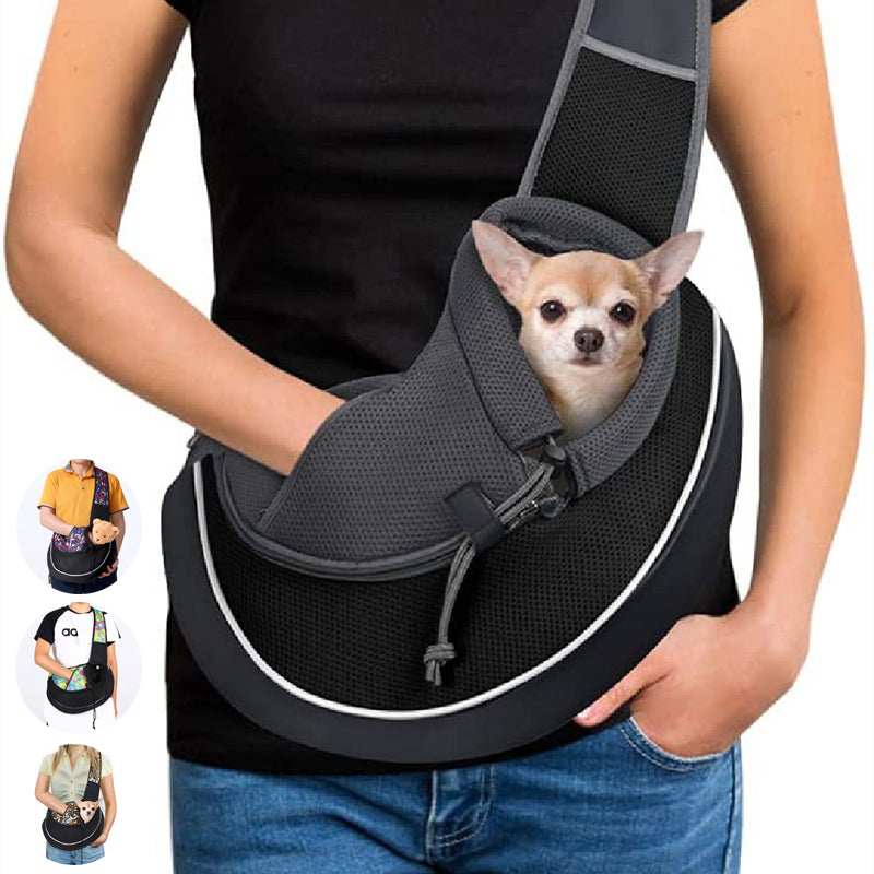 Portable Crossbody Pet Sling Carrier - Breathable Outdoor Travel Bag for Small Dogs & Cats