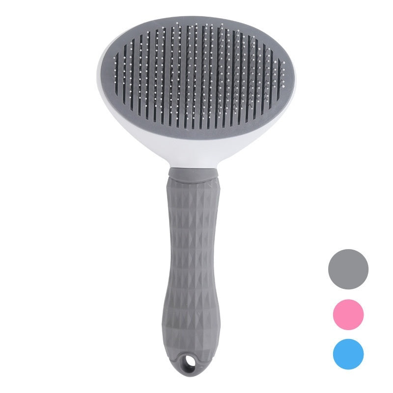Pet Hair Removal Comb - Self-Cleaning Grooming Brush for Cats & Dogs
