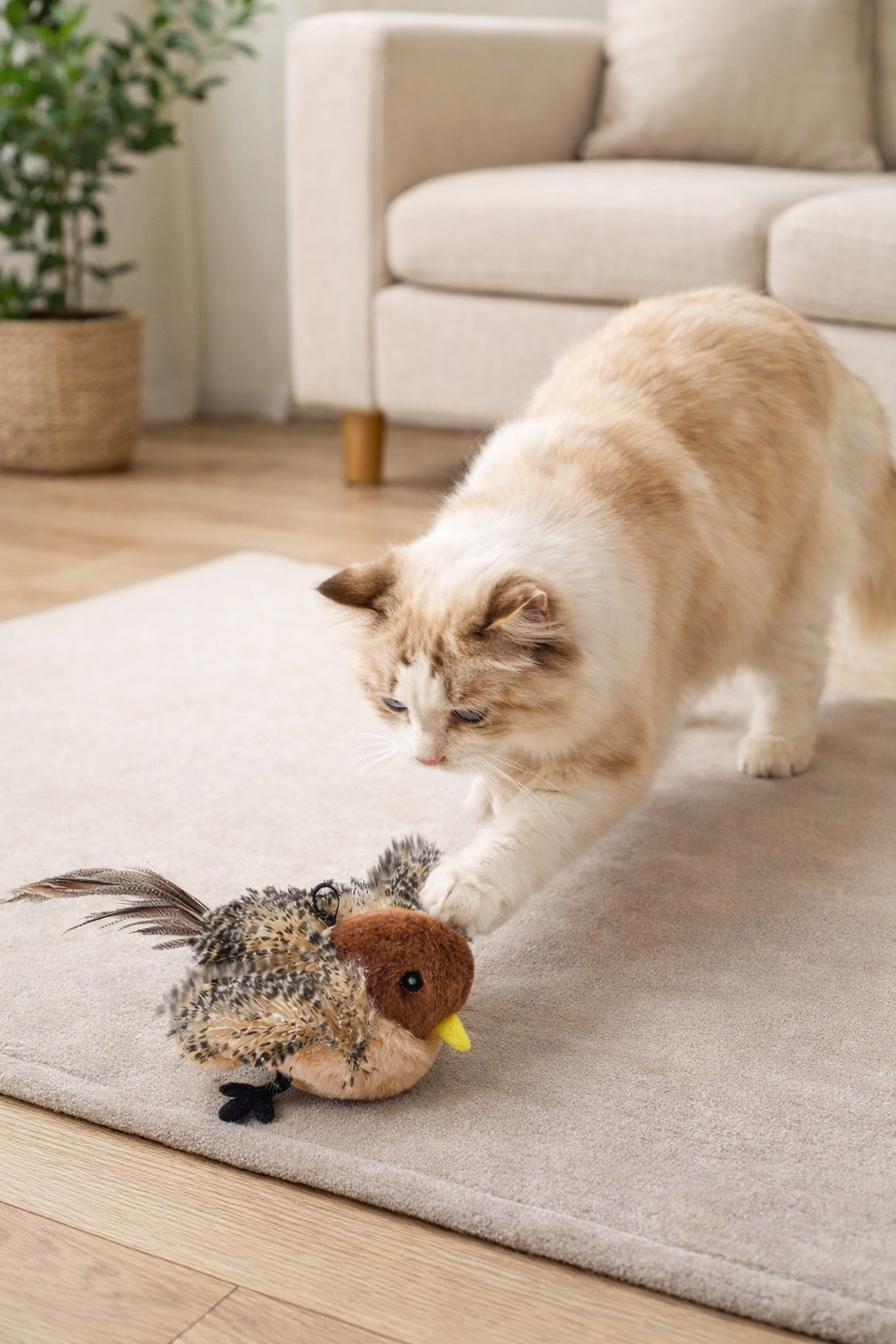 Inductive Magpie Cat Self-Entertaining Plush Smart Toy