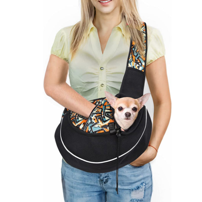 Portable Crossbody Pet Sling Carrier - Breathable Outdoor Travel Bag for Small Dogs & Cats