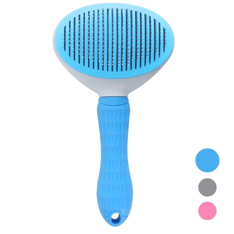 Pet Hair Removal Comb - Self-Cleaning Grooming Brush for Cats & Dogs