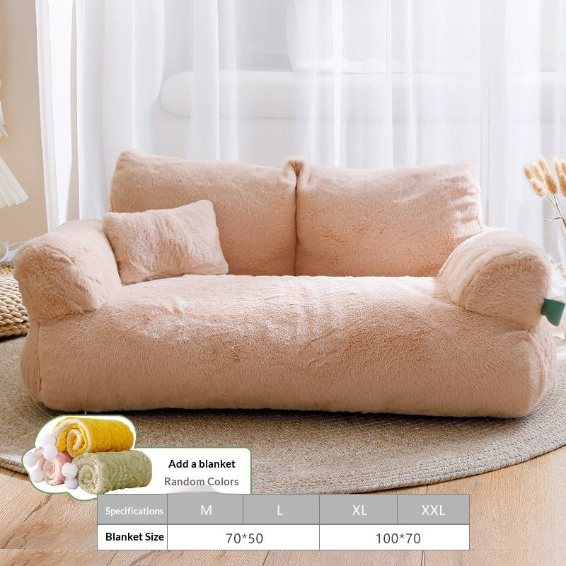All-Season Warm Pet Bed - Removable & Washable Sofa for Dogs & Cats