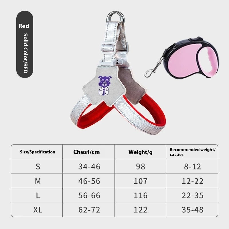 Dog Harness & Leash Set - Comfortable Vest with Hand-Held Rope